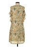 Signature Studio 100% Polyester Print Yellow Casual Dress Size S - photo 2