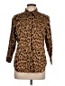 Chaps 100% Cotton Animal Print Brown Long Sleeve Blouse Size L - photo 1