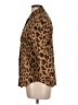 Chaps 100% Cotton Animal Print Brown Long Sleeve Blouse Size L - photo 5