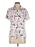 Unbranded 100% Polyester Print Pink Short Sleeve Blouse Size M - photo 1