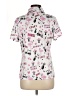 Unbranded 100% Polyester Print Pink Short Sleeve Blouse Size M - photo 2