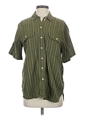 Madewell Lightspun Short-Sleeve Flap-Pocket Shirt in Stripe (view 1)