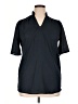 Amaryllis 100% Polyester Black Short Sleeve Blouse Size XL - photo 1