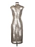 Connected Apparel Metallic Silver Cocktail Dress Size 4 - photo 2