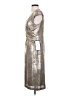 Connected Apparel Metallic Silver Cocktail Dress Size 4 - photo 5