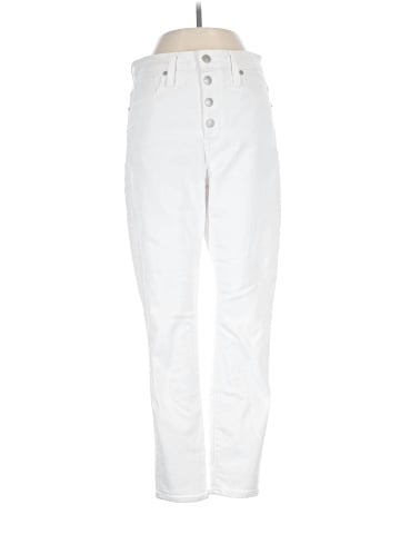 Madewell Curvy High-Rise Skinny Crop Jeans in Pure White: Button-Front Edition (view 1)