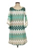 Tacera 100% Polyester Chevron-herringbone Teal Casual Dress Size S - photo 1