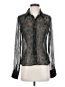 Topshop Animal Print Black Long Sleeve Blouse Size 2 - photo 1