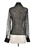 Topshop Animal Print Black Long Sleeve Blouse Size 2 - photo 2