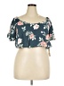 Leith 100% Polyester Teal Short Sleeve Blouse Size XXL - photo 1