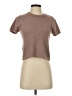 Cupcakes & Cashmere 100% Polyester Tweed Brown Short Sleeve Turtleneck Size XS - photo 1