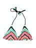 Raisins Chevron-herringbone Green Blue Swimsuit Top Size M - photo 1