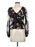 Parker 100% Polyester Black 3/4 Sleeve Blouse Size 4 - photo 1