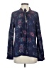 Splendid 100% Rayon Floral Blue Long Sleeve Blouse Size S - photo 1