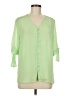 Investments 100% Polyester Green 3/4 Sleeve Blouse Size M - photo 1