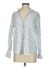 Grayson 100% Linen Stars Blue Long Sleeve Blouse Size Sm (2) - photo 1