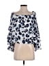 Parker 100% Polyester Blue 3/4 Sleeve Blouse Size S - photo 1