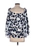 Parker 100% Polyester Blue 3/4 Sleeve Blouse Size S - photo 2