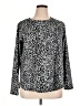 Zenana Animal Print Silver Long Sleeve T-Shirt Size 2X - photo 1
