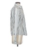 Petite Sophisticate 100% Cotton Stripes Silver Ivory Long Sleeve Blouse Size S - photo 4