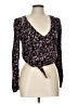 SELF E 100% Rayon Black Long Sleeve Blouse Size L - photo 1