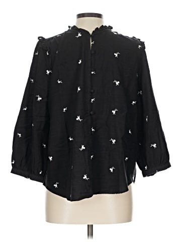LC Lauren Conrad 3/4 Sleeve Button-Down Shirt (view 2)