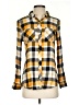 Relativity Plaid Yellow Long Sleeve Button-Down Shirt Size S - photo 1