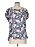 Bobeau Pink Blue Short Sleeve Blouse Size L - photo 1