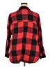 Old Navy 100% Cotton Plaid Red Long Sleeve Button-Down Shirt Size XXL - photo 2