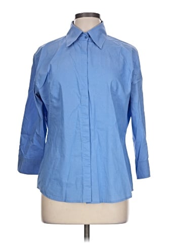 New York & Company 3/4 Sleeve Button-Down Shirt (view 1)