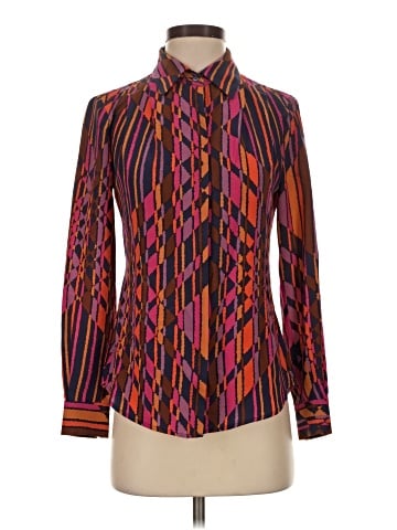 Trina Turk Long Sleeve Silk Top (view 1)