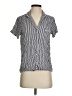 Splendid Stripes Black Short Sleeve Blouse Size S - photo 1