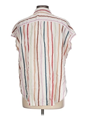 Madewell Gauze Central Tunic Shirt in Rainbow Stripe (view 2)