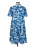 Cactus 100% Polyester Print Blue Casual Dress Size M - photo 2
