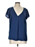 ModCloth 100% Polyester Blue Short Sleeve Blouse Size L - photo 1