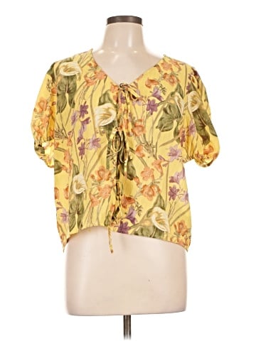 Rose + Olive Short Sleeve Blouse (view 1)
