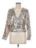 ASOS 100% Polyester Silver Long Sleeve Blouse Size 8 - photo 1