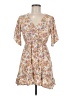 Rewind 100% Rayon Floral Tan Casual Dress Size M - photo 1