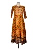 Assorted Brands Paisley Orange Casual Dress Size L - photo 1