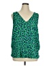Gibson 100% Polyester Green Sleeveless Blouse Size 1X - photo 1