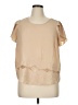Forever 21 Plus 100% Polyester Tan Short Sleeve Blouse Size XL Plus - photo 1