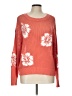 Adrienne Vittadini Floral Orange Pullover Sweater Size L - photo 1