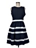 C. Luce 100% Polyester Stripes Blue Casual Dress Size M - photo 1