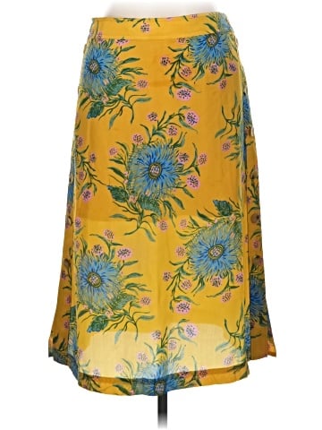 Madewell Silk Side-Button Skirt in Painted Blooms (view 1)