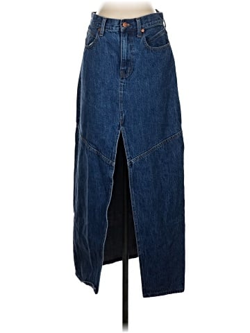 Madewell Denim Mid-Rise Maxi Skirt in Pineland Wash (view 1)