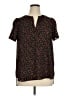 Pleione 100% Polyester Black Short Sleeve Henley Size XL - photo 1