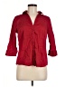 212 Collection Red 3/4 Sleeve Button-Down Shirt Size M - photo 1