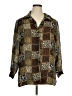 Requirements 100% Polyester Animal Print Brown Long Sleeve Blouse Size XL - photo 1