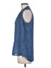 Rose + Olive 100% Polyester Polka Dots Blue Sleeveless Blouse Size M - photo 5