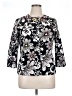 Chico's 100% Cotton Print Black Blazer Size Lg (2) - photo 1